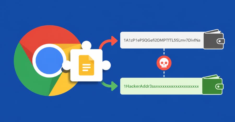 Clipper de criptomonedas Silent Swap utiliza una falsa extensión de Google Notes para reemplazar direcciones de billetera.