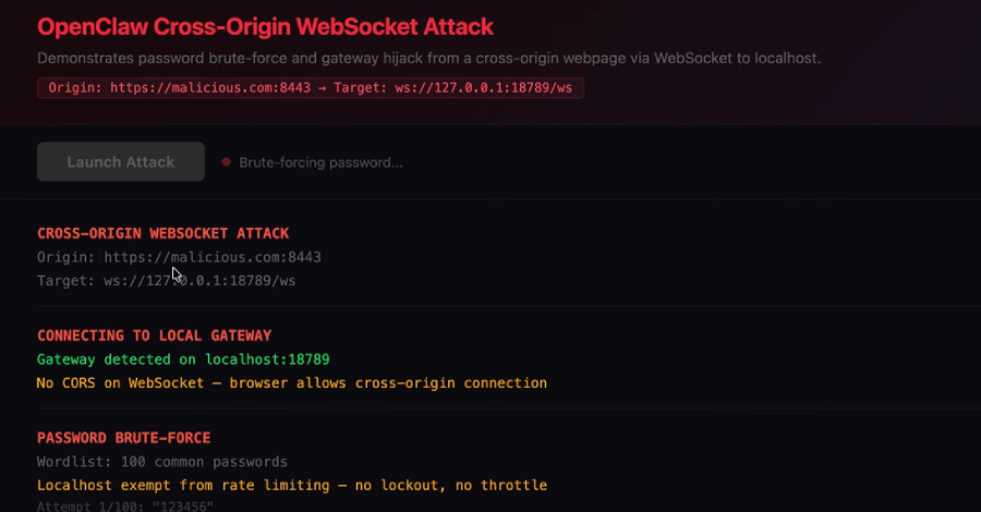 Vulnerabilidad ClawJacked permite a sitios maliciosos secuestrar agentes locales de OpenClaw AI a través de WebSocket.