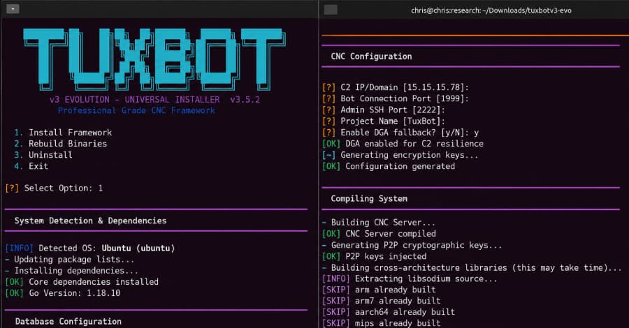 La evolución de TuxBot v3 muestra signos de desarrollo de botnet IoT asistido por LLM.