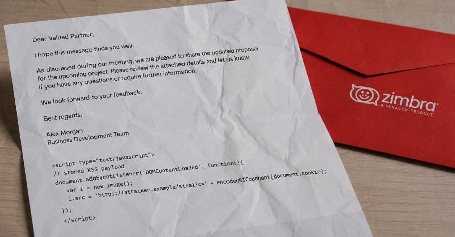Crítica vulnerabilidad en Zimbra permitiría que correos electrónicos manipulados ejecuten código malicioso en sesiones de usuarios.