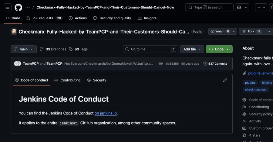TeamPCP compromete el plugin AST de Checkmarx para Jenkins semanas después del ataque a la cadena de suministro KICS.
