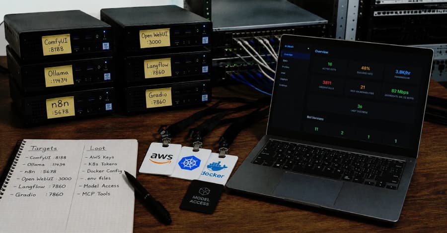 Nueva botnet NadMesh caza servicios de IA expuestos en busca de claves de nube y tokens de Kubernetes.
