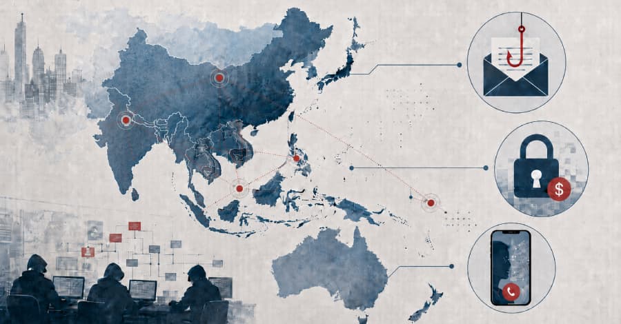 INTERPOL advierte sobre el aumento del phishing, ransomware y estafas de IA en Asia-Pacífico.