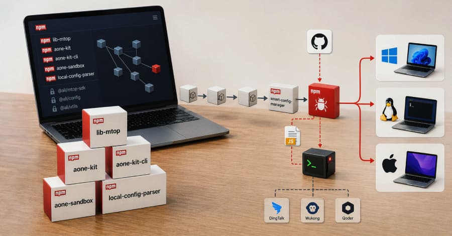 18 paquetes maliciosos de npm distribuyen RAT multiplataforma a usuarios de herramientas de Alibaba