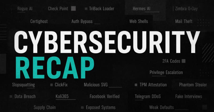 ⚡ Resumen Semanal: Agentes de IA Maliciosos, Exploit de Check Point, Slopsquatting, Cibercebos ClickFix y Más