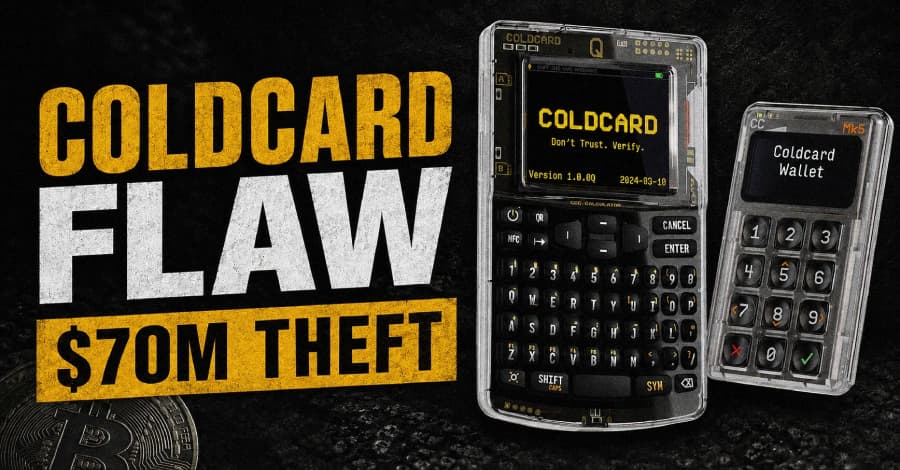 Vulnerabilidad en Coldcard Wallet relacionada con robo de $70 millones en Bitcoin en 41 minutos.